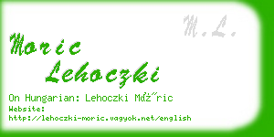 moric lehoczki business card